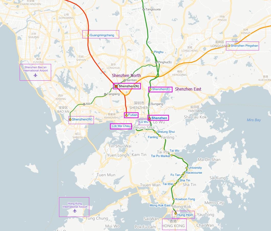 szx flugvöllur kort