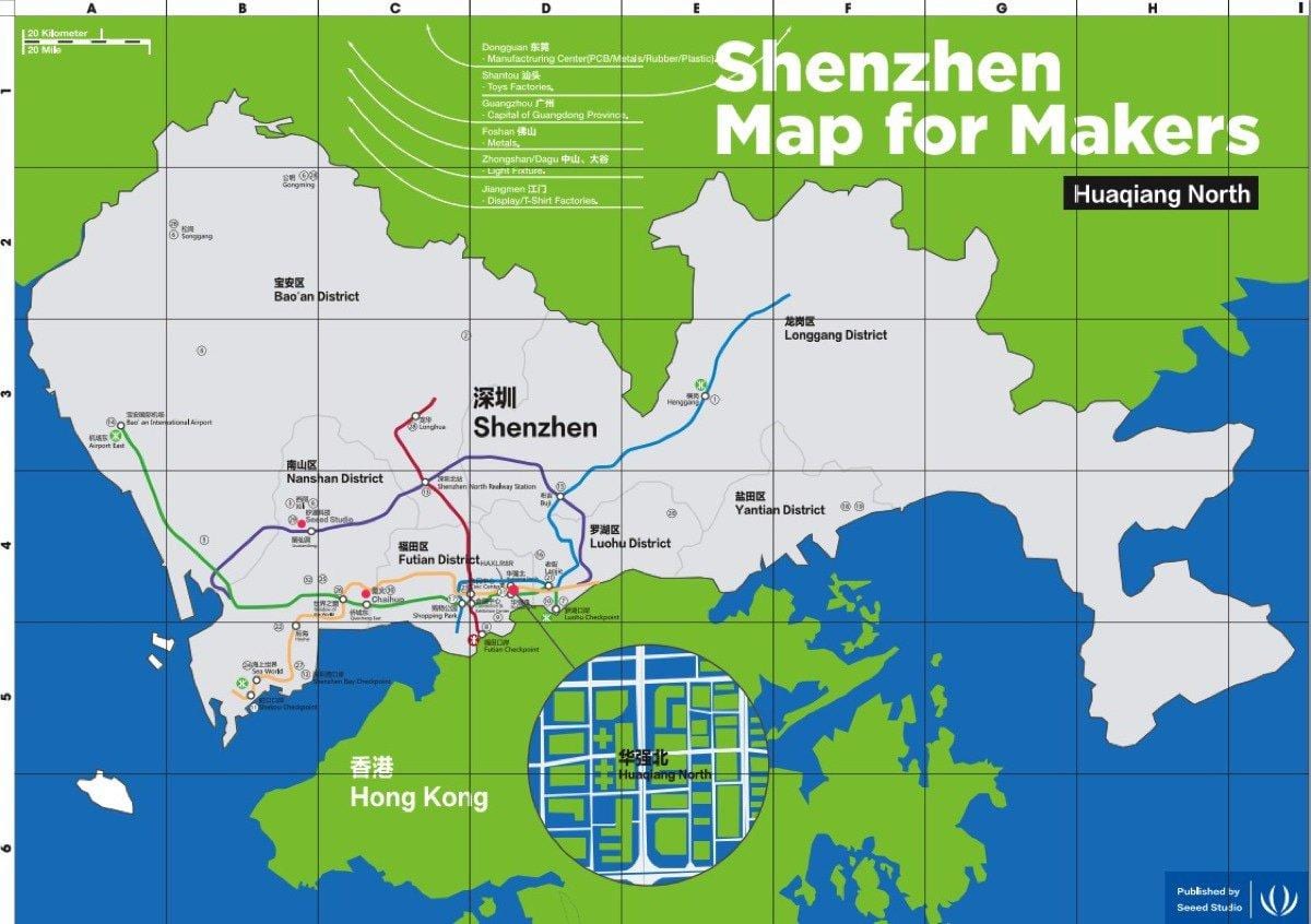 kort af Shenzhen kort fyrir aðilar