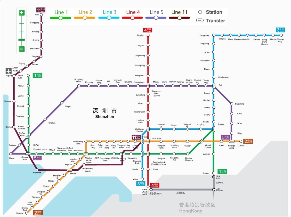 Shenzhen metro kort 2016