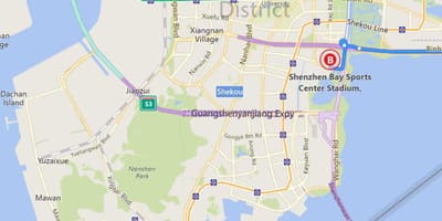 Kort af Shenzhen bay