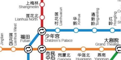 Kort af Shenzhen norður stöð